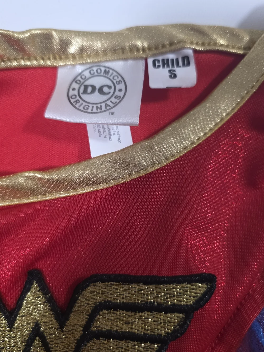 DC Comics Wonder Woman Red, Blue & Gold Star Tutu Dress for Kids Small